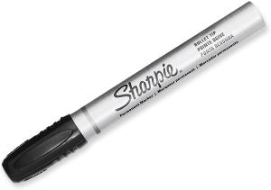 Image of SHARPIE BULLET TIP, PERMANENT BLACK, METAL BARREL